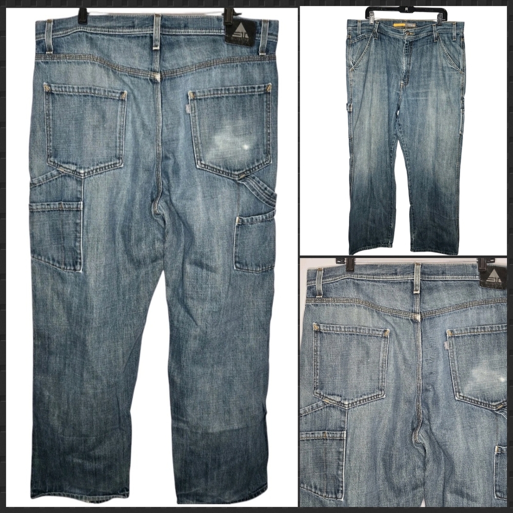 Vintage Levi's Silvertab Baggy Fit Carpenter Jeans‎ 38x32 Y2k 90s Loose Levis